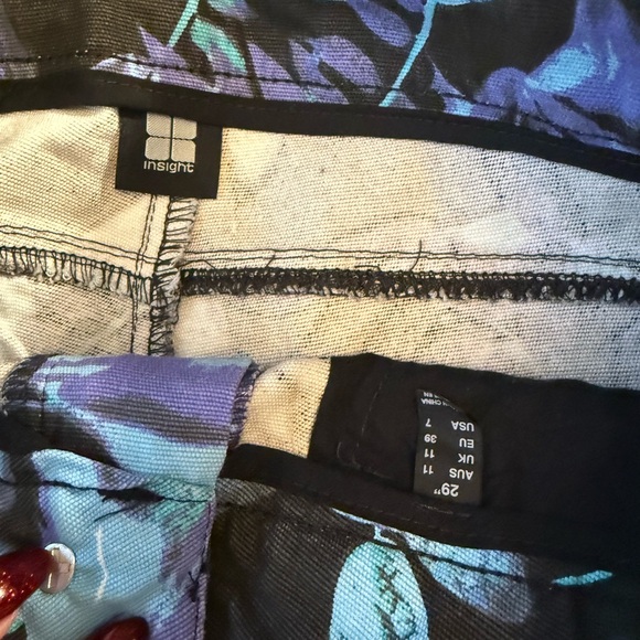 Insight Black and Purple Patterned Skinny Pants - Picture 5 of 6